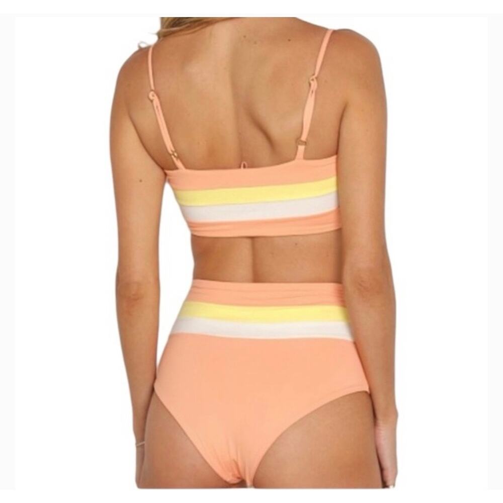 L Space Portia Color Block Stripe Paneling Peach … - image 2